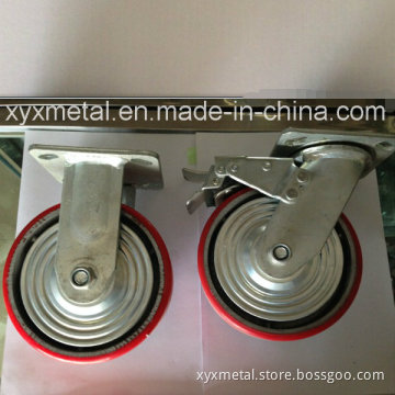 Heavy Duty Caster with Metal Cover Bouble Beading Iron Core PU Caster